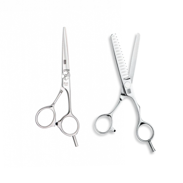 Kasho - Ivory 5.5" Offset Scissor + Kasho Wasabi Thinner 15 Tooth SET