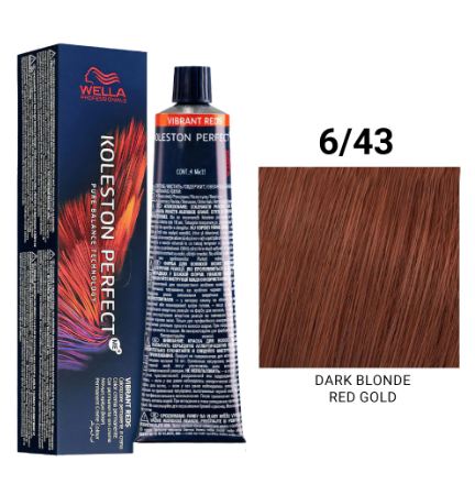 Wella Koleston Perfect - 6/43 Dark Blond Red Gold 60g