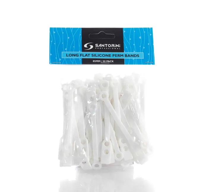 Santorini - PINK Silicon Flat Perm Rubbers 50pk