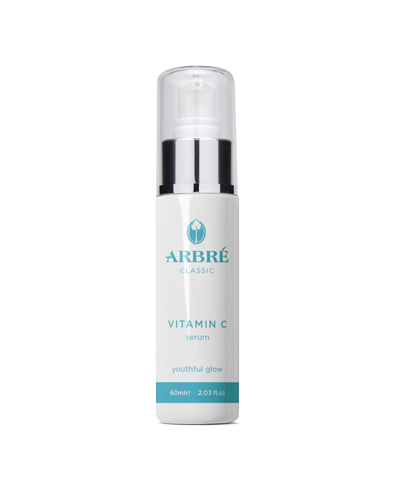 Skincare serum bottle with 'Arbre' branding on a white background