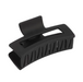 A matte black claw hair clip shown from a three-quarters perspective on a clean white background.