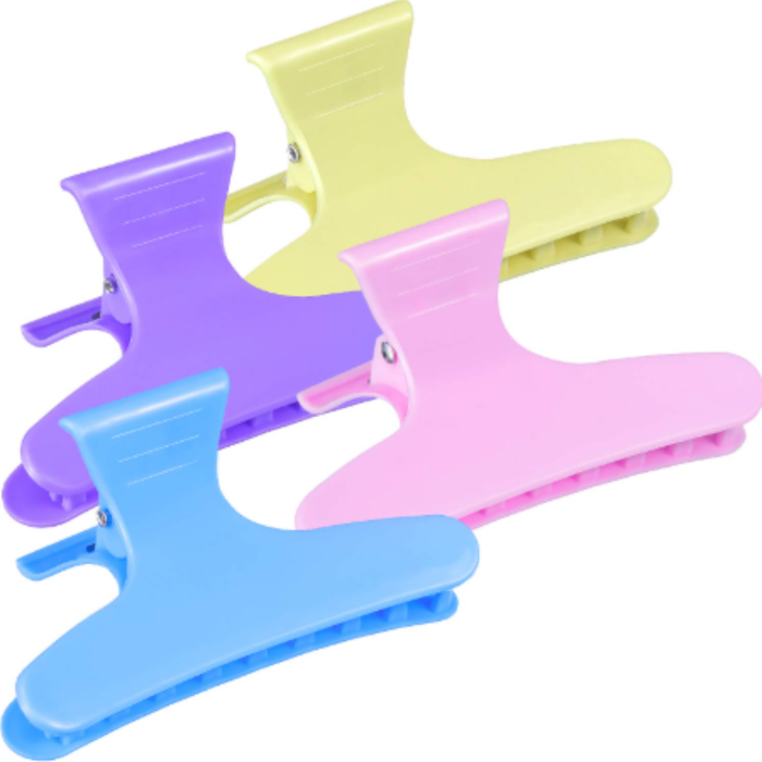 999 - Large Coloured Butterfly Clamps Pastel Colours 8pk
