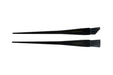 Two black tint brushes for hair colouring laid out on a white background.