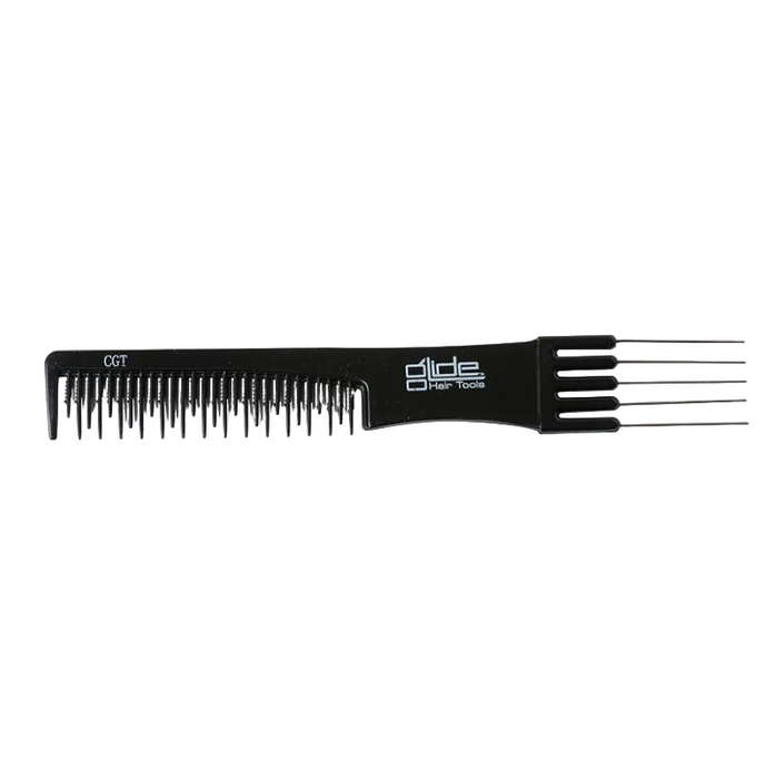 A black plastic wide-tooth comb with six metal teeth on the end, featuring the 'dide' brand logo and 'COT' text on a light gray background.