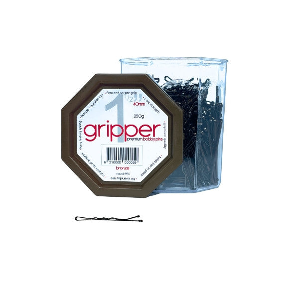 Gripper bobby pins with packaging on a white background