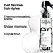 L'Oreal professional hair spray bottle with text highlighting features on a white background