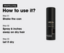 L'Oreal Hair Touch Up spray can with usage instructions on a white background