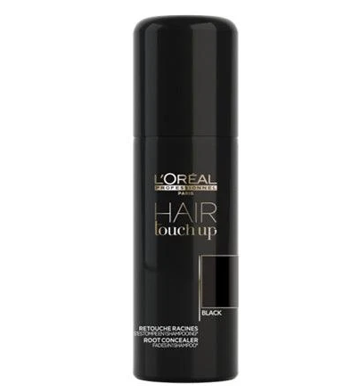 L'Oreal Hair Touch-Up Black can on a white background