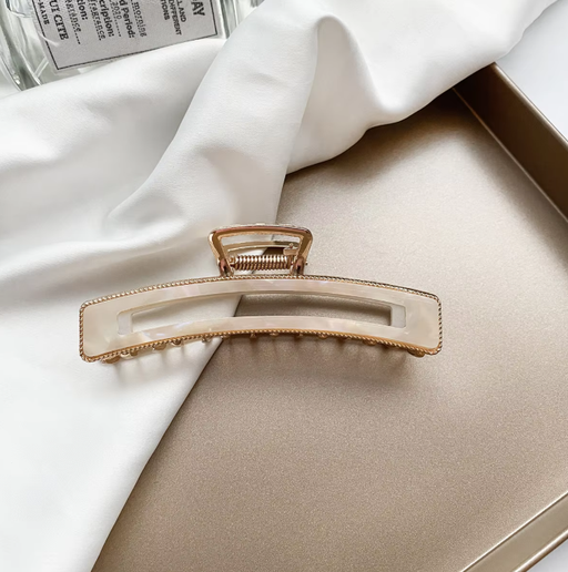 Large Metal Claw Clip Beige