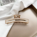 Large Metal Claw Clip Beige