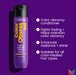 Matrix Color Obsess ed conditioner bottle with features on a purple background