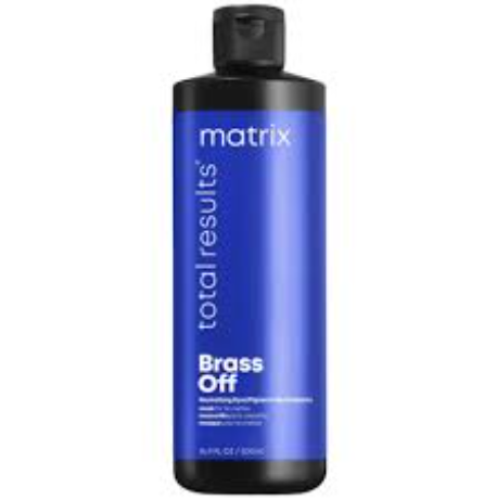 Matrix Total Results Brass Off shampoo bottle on a white background