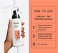 Nioxin scalp care and hair thickening treatment bottle with usage instructions on an orange background