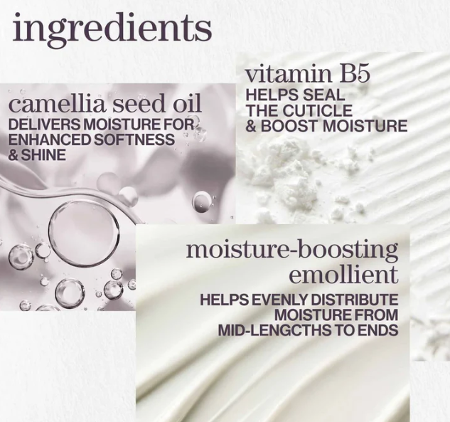 Ingredients of a skincare product with text on a white background