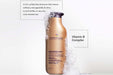 Pureology Nanoworks Gold shampoo bottle with text about product benefits on a white background