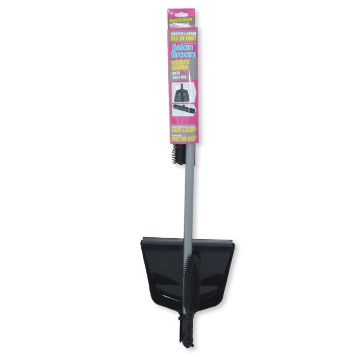 Cleaning set with broom and dustpan on a white background