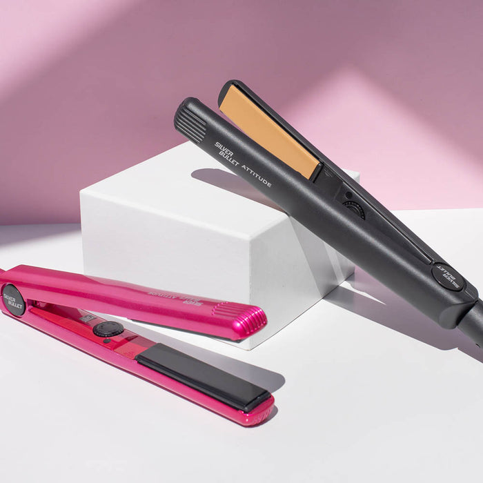 Silver Bullet- Attitude Ceramic Hair Straightener Pink