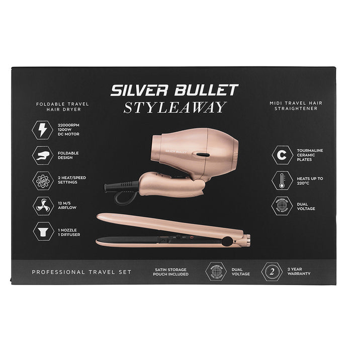 Silver Bullet -  Styleaway Hair Dryer and Straightener Travel Set