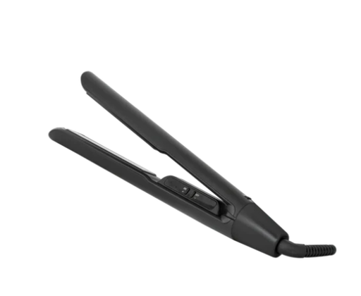 Black hair straightener on a white background