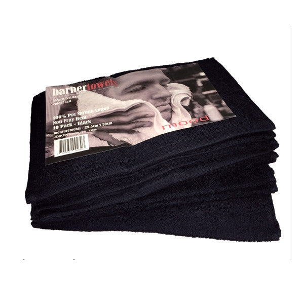 In Mood - Black Barber Towels 10pk
