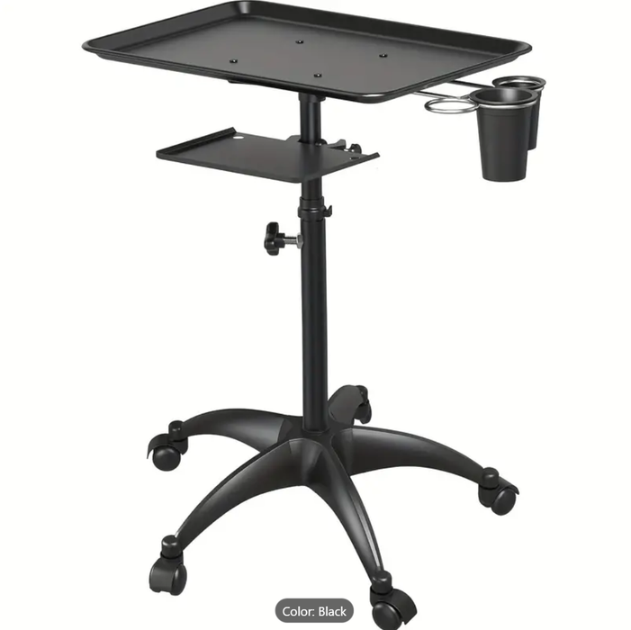 Adjustable Height Salon Tray on Wheels