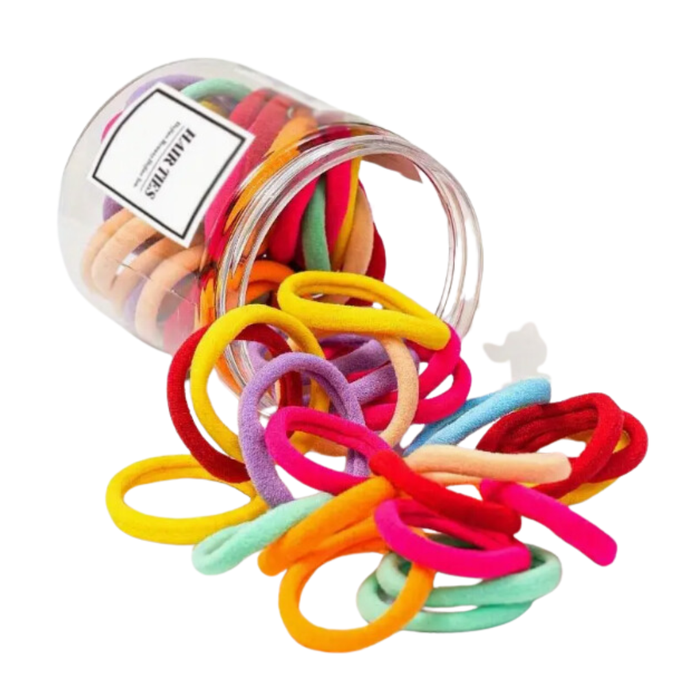 Tube Hair Ties 50pc / Multi Coloured